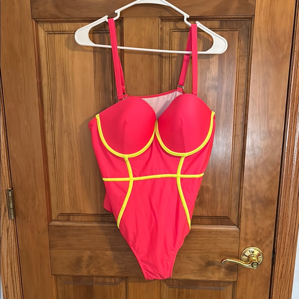 Neon Pink and Yellow Woman’s One Piece Swimsuit - Never Worn